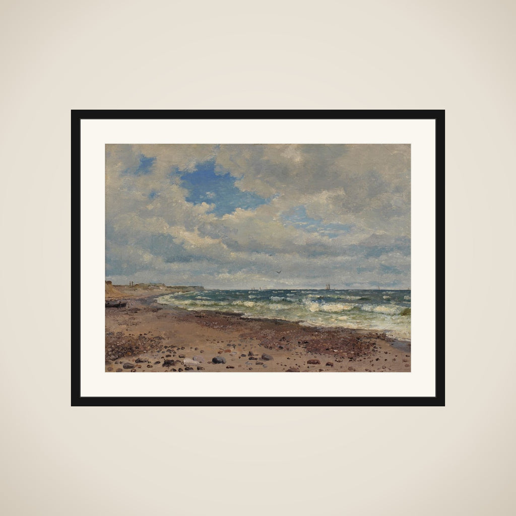 Strandparti med klitter. Jyllands vestkyst framed