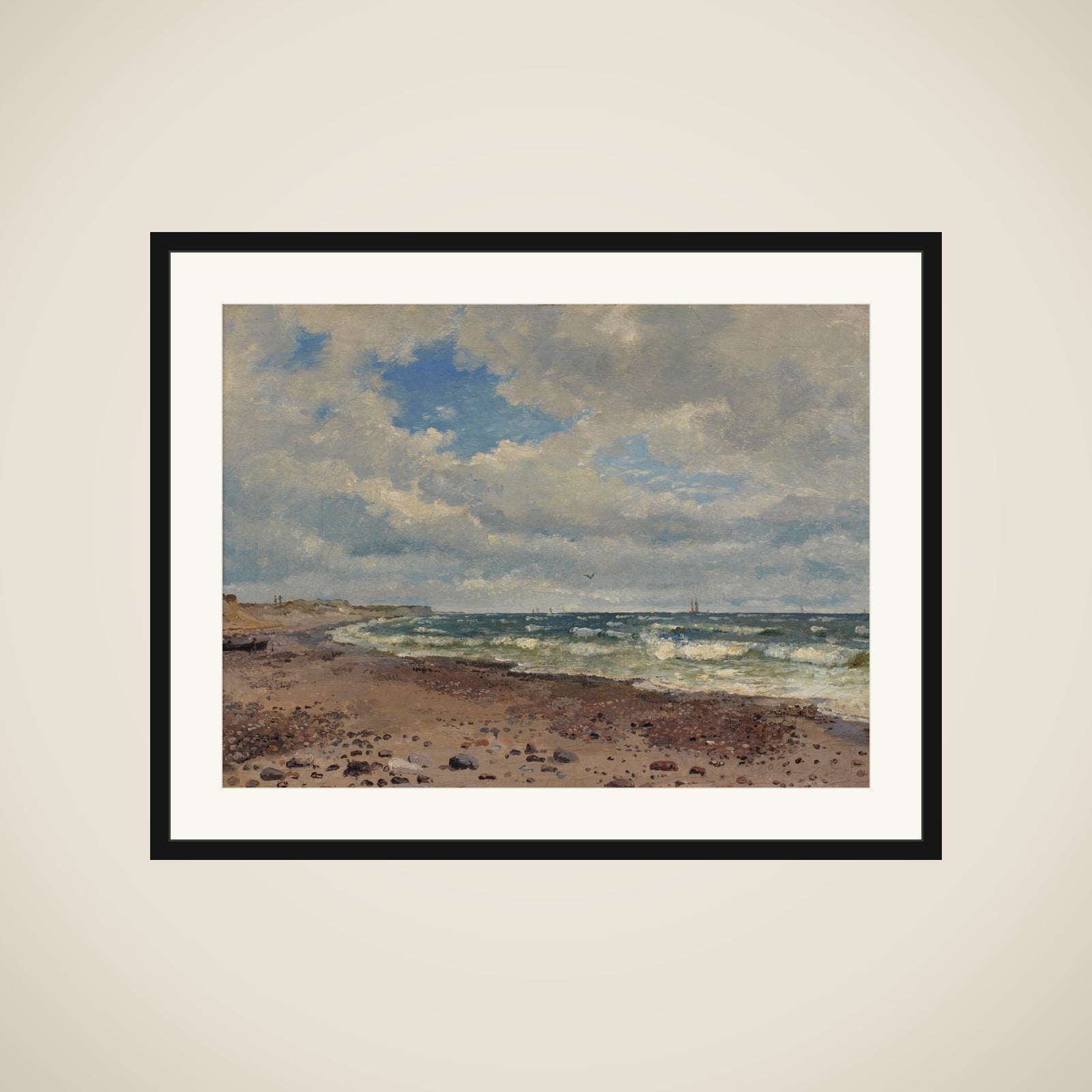Strandparti med klitter. Jyllands vestkyst framed