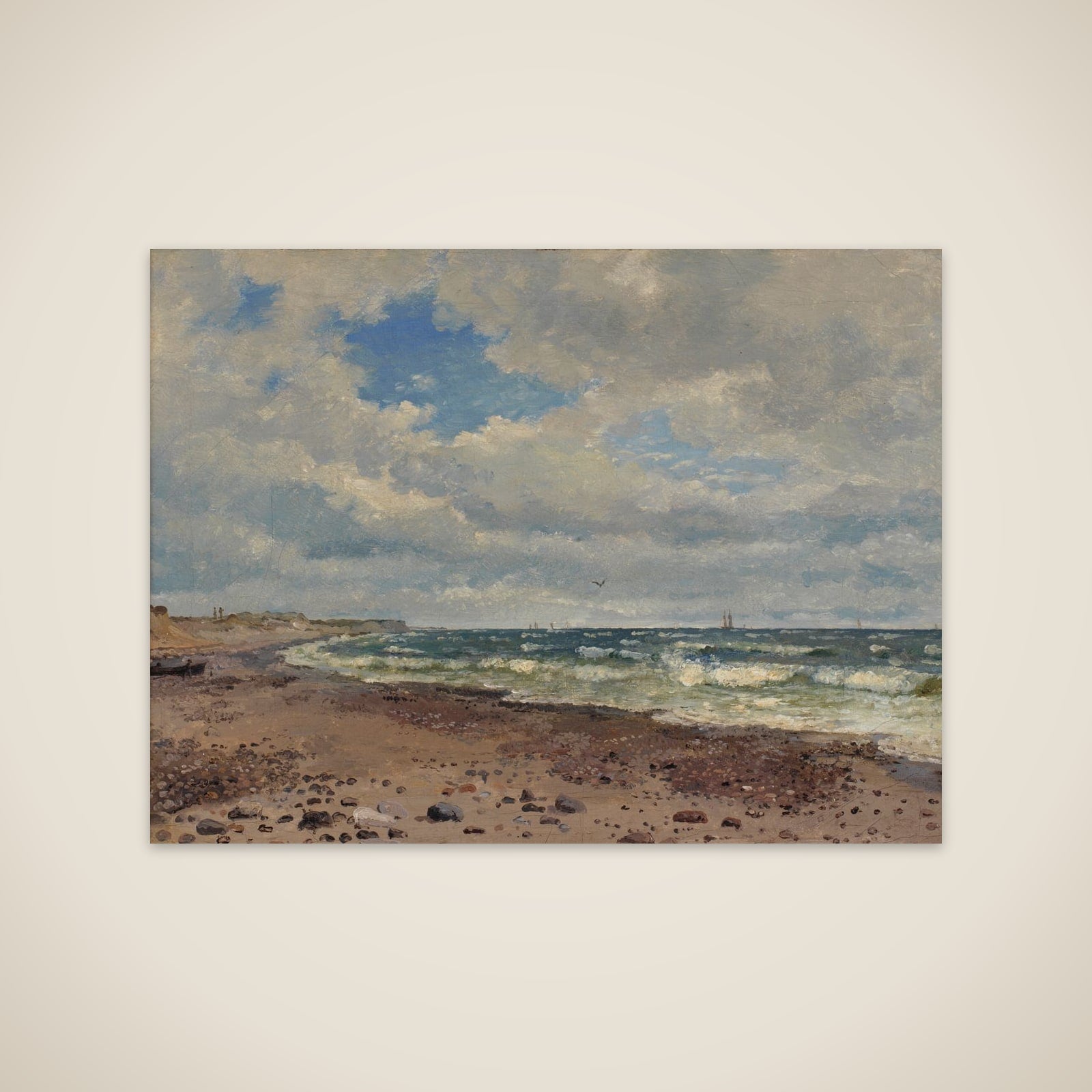Strandparti med klitter. Jyllands vestkyst unframed print