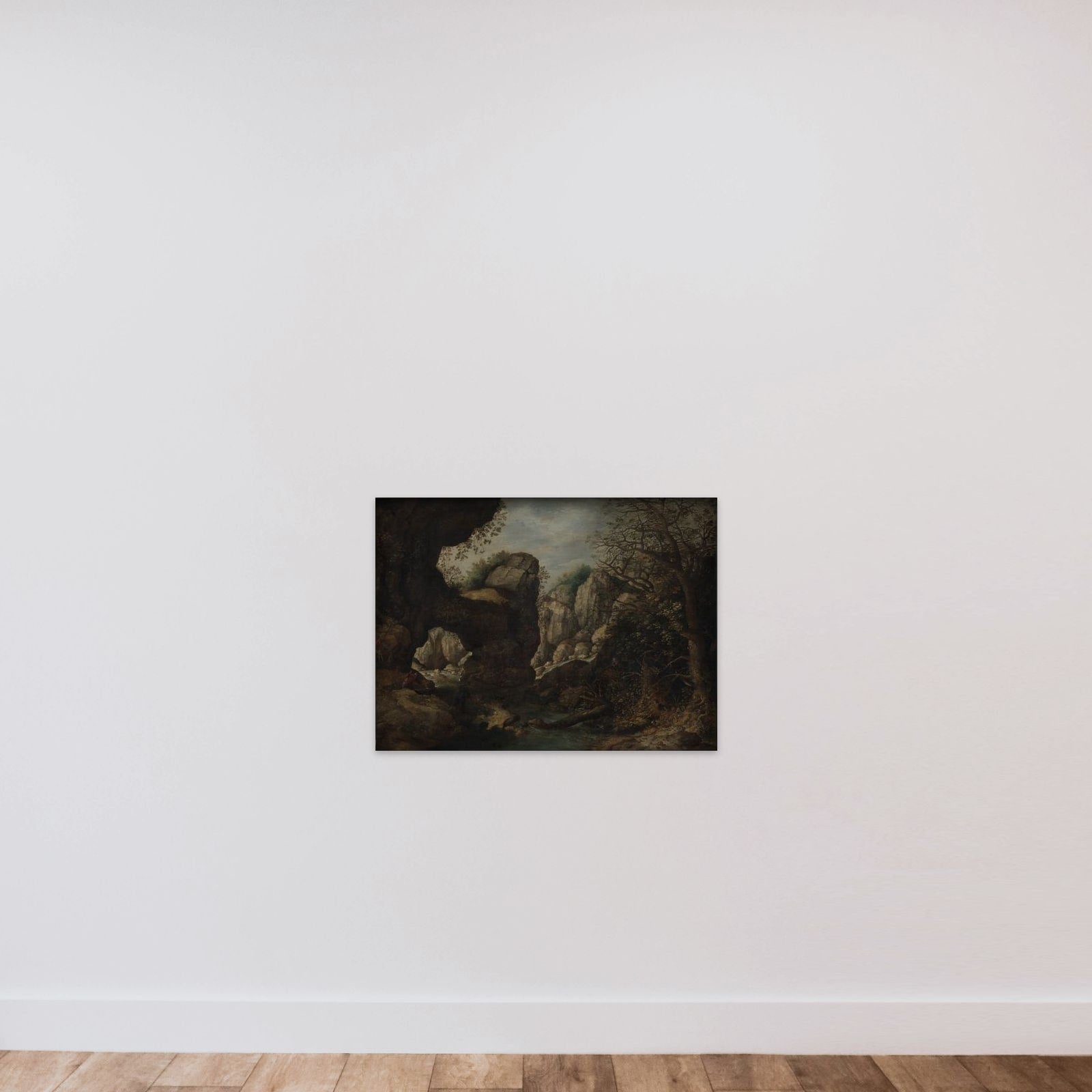 Klippelandskab med gedejagt unframed — shown to scale