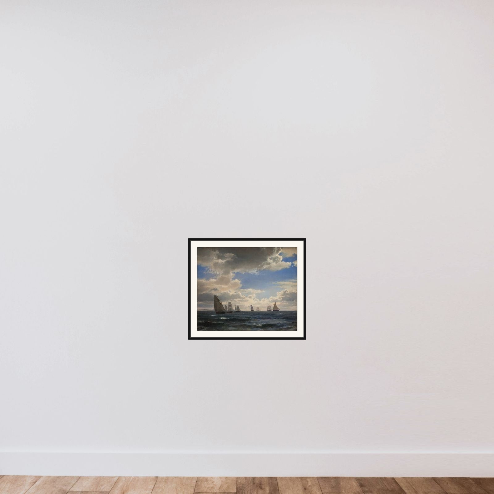 Sejlskibe i sundet syd for Kronborg framed — shown to scale
