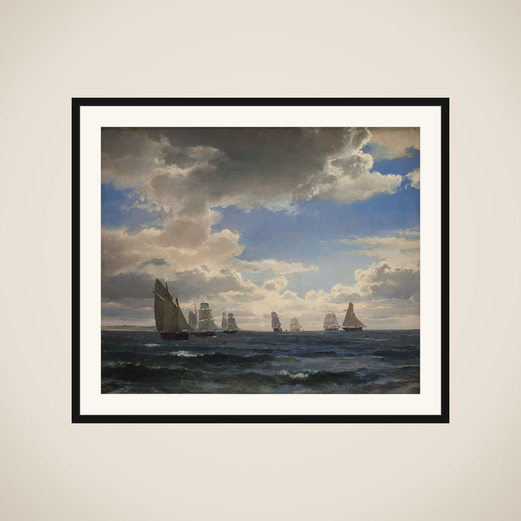 Sejlskibe i sundet syd for Kronborg framed