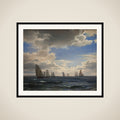Sejlskibe i sundet syd for Kronborg framed