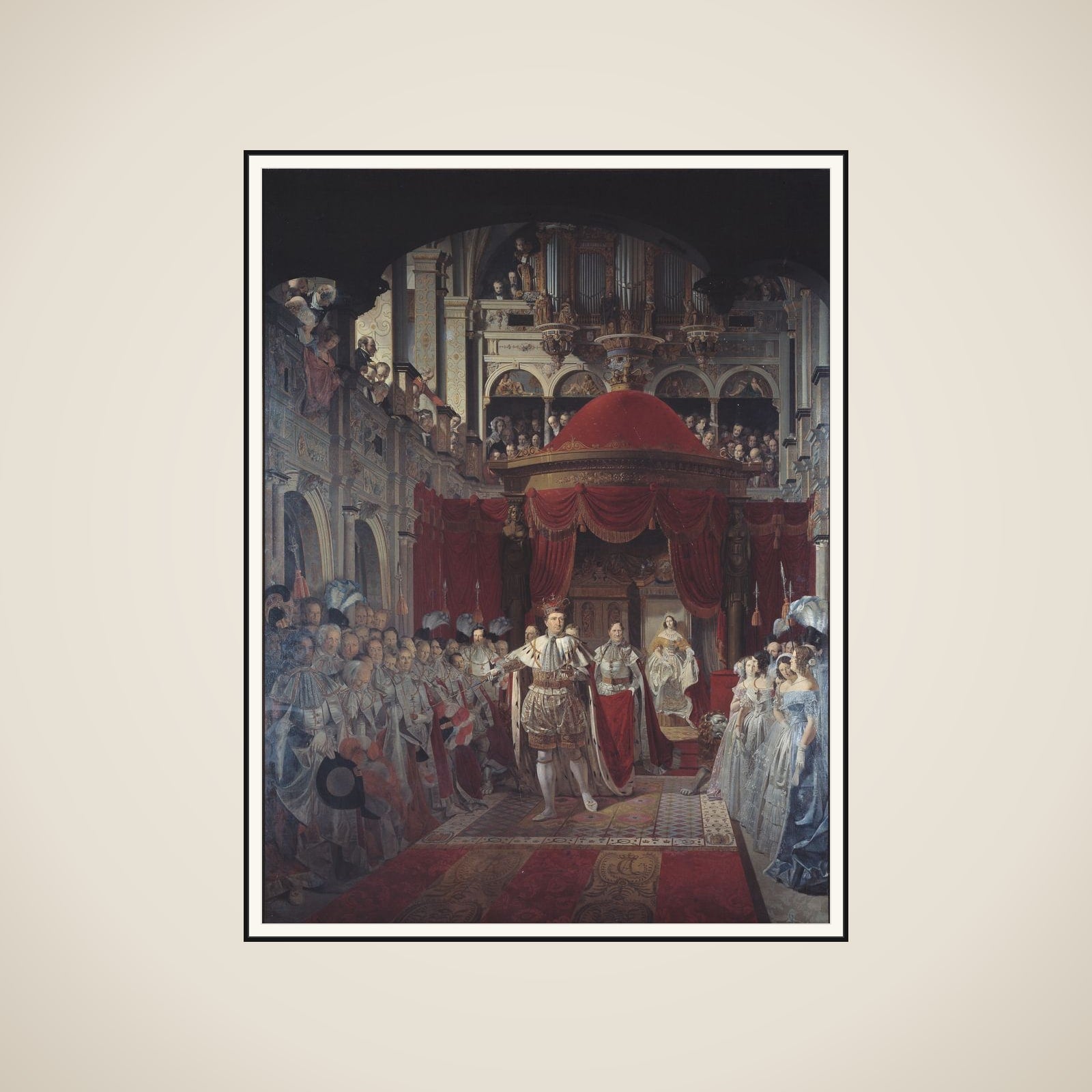 Christian VIII og Caroline Amalies salving i Frederiksborg Slotskirke den 28. juni 1840 framed