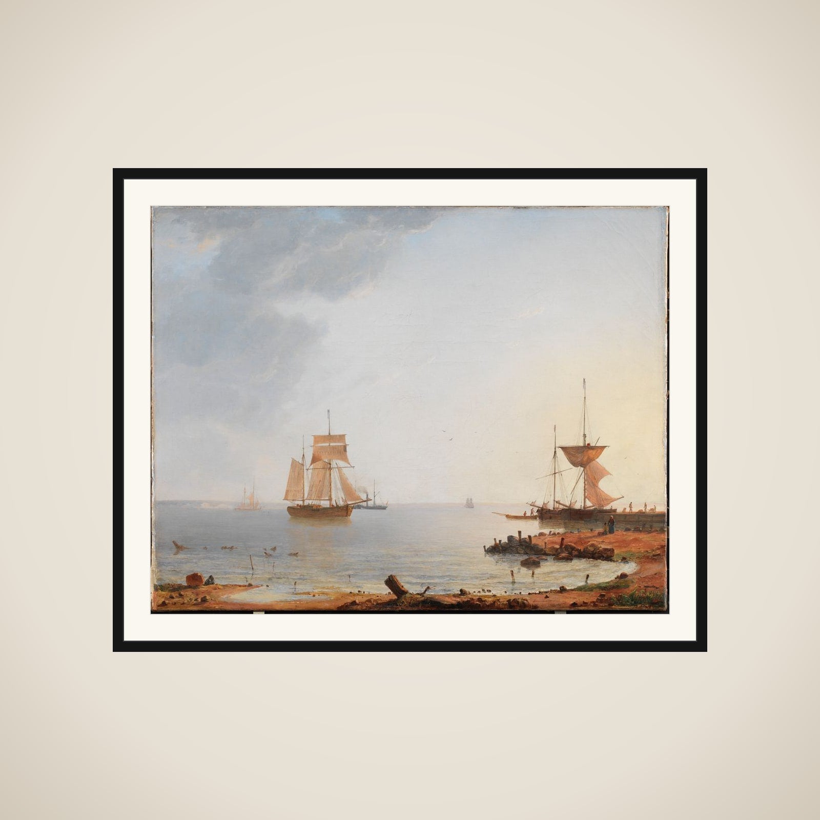 Skibe ved Sjællands kyst. Morgen framed
