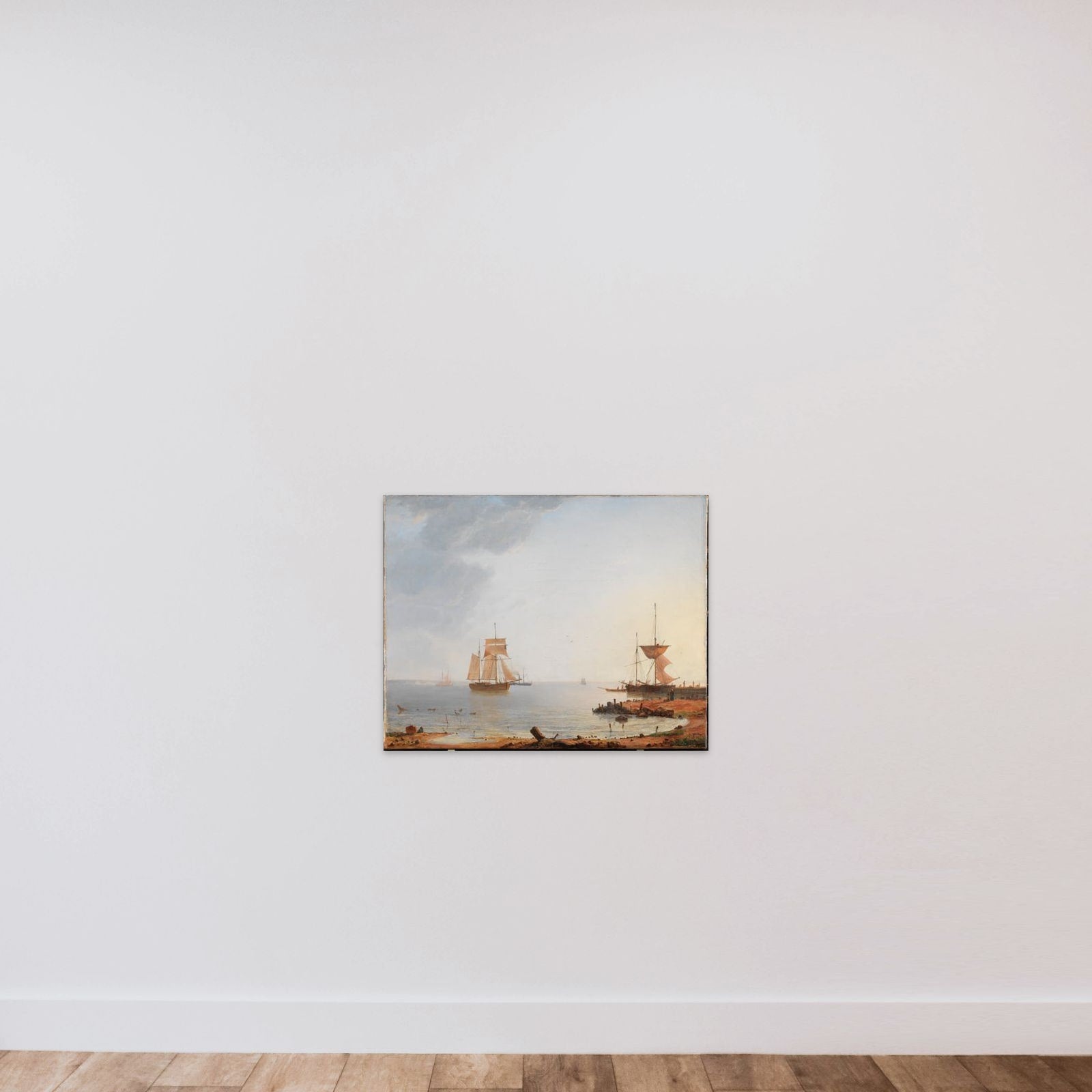 Skibe ved Sjællands kyst. Morgen unframed — shown to scale