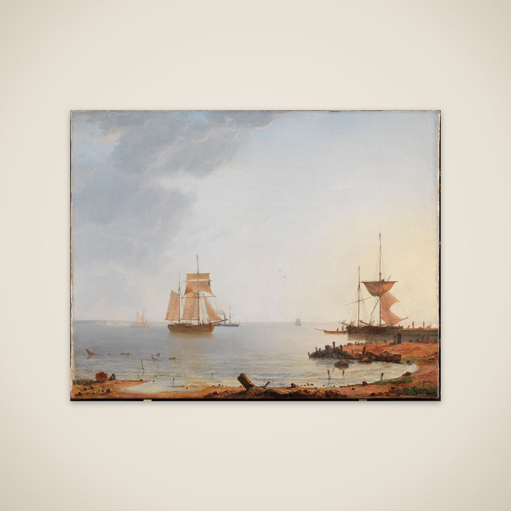 Skibe ved Sjællands kyst. Morgen unframed print