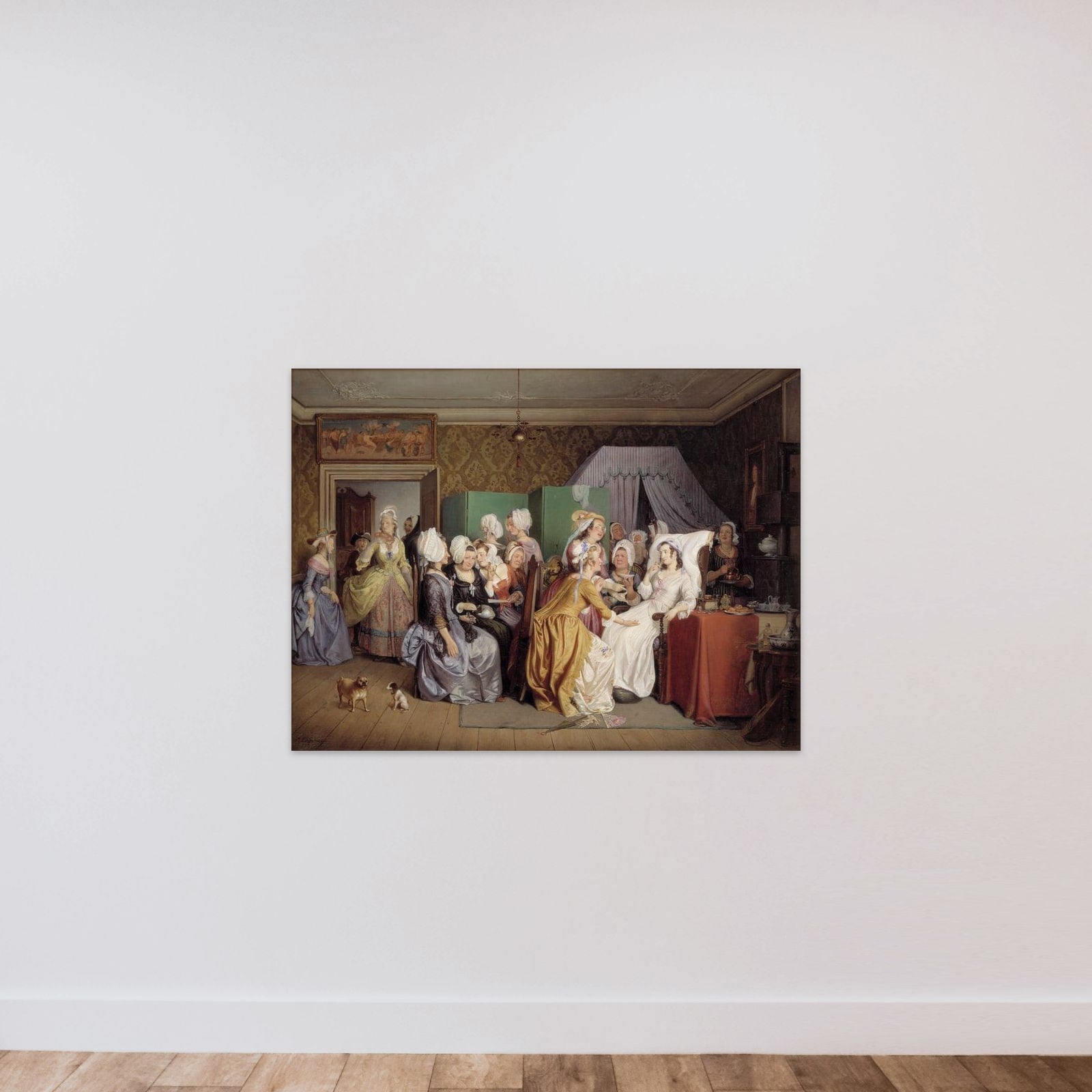 Motiv fra Ludvig Holberg: Barselstuen unframed — shown to scale