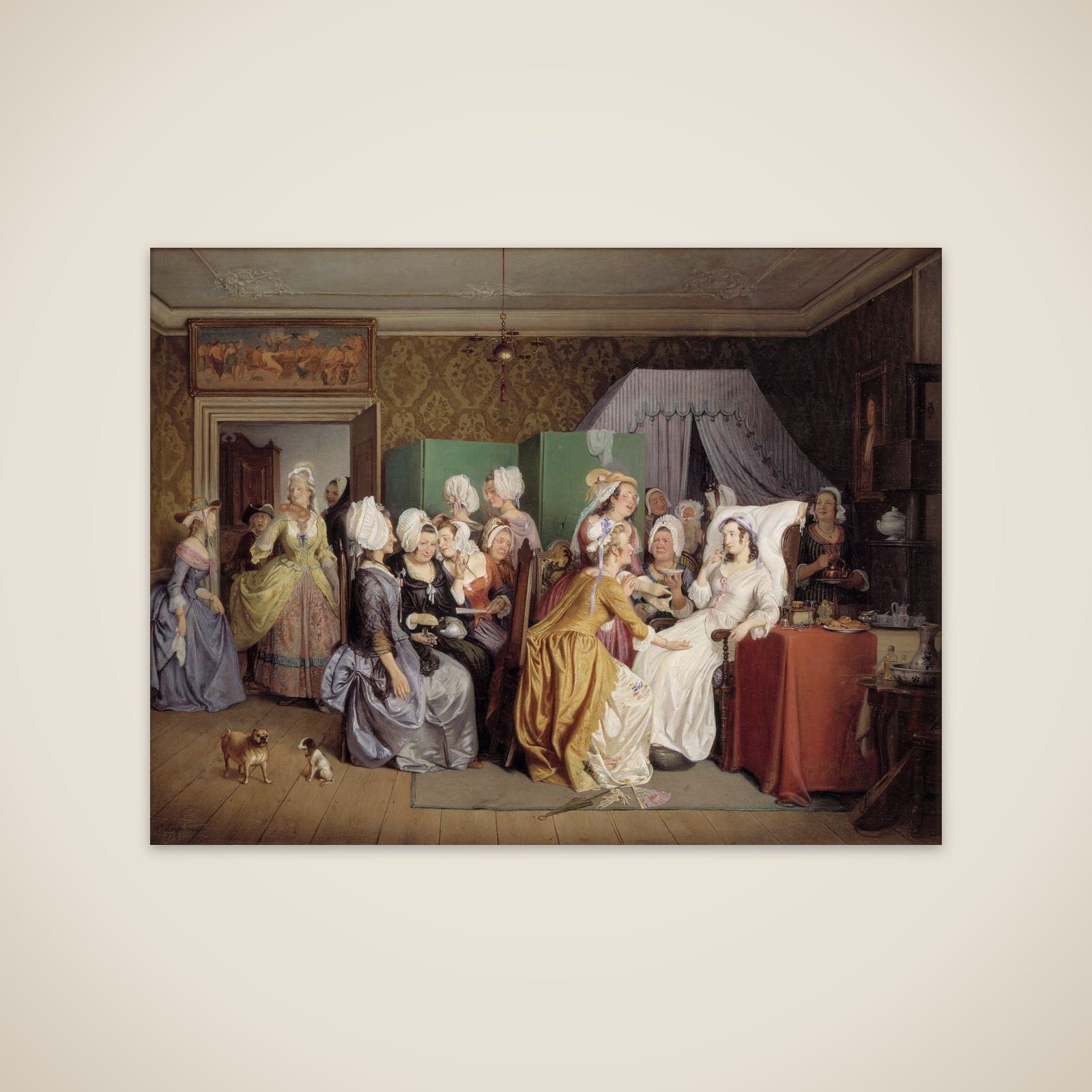 Motiv fra Ludvig Holberg: Barselstuen unframed print