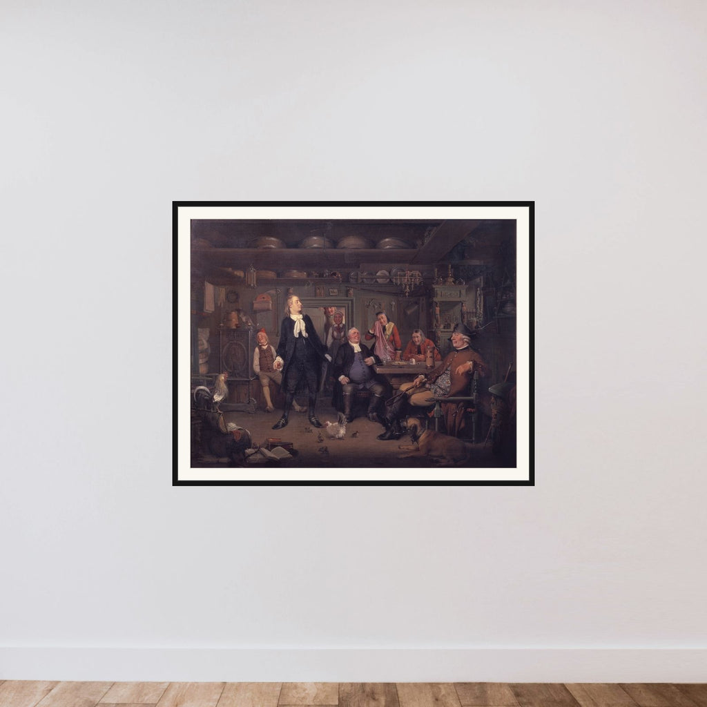 Fra Ludvig Holbergs "Erasmus Montanus", III akt, 3. scene framed — shown to scale