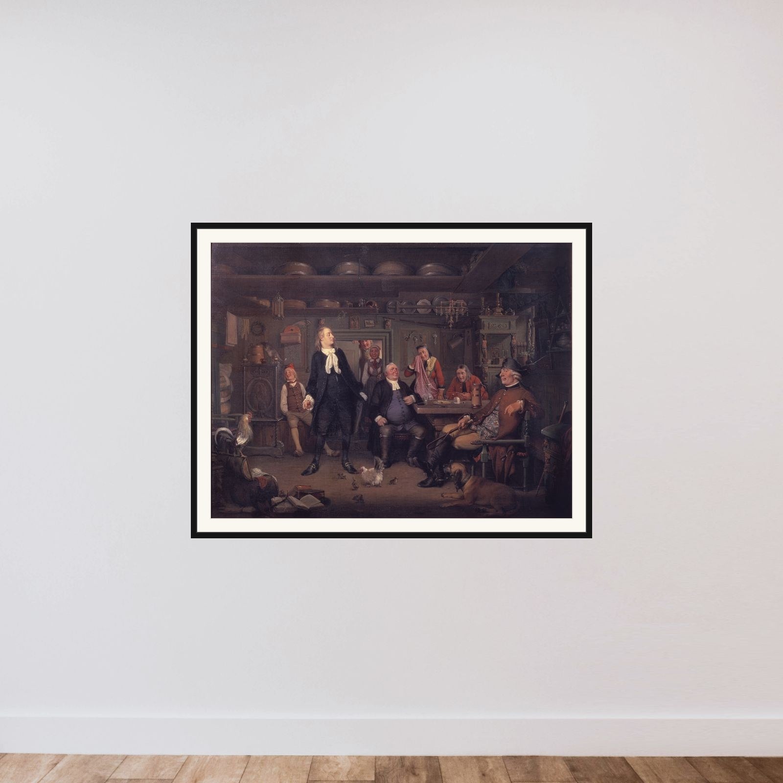 Fra Ludvig Holbergs "Erasmus Montanus", III akt, 3. scene framed — shown to scale