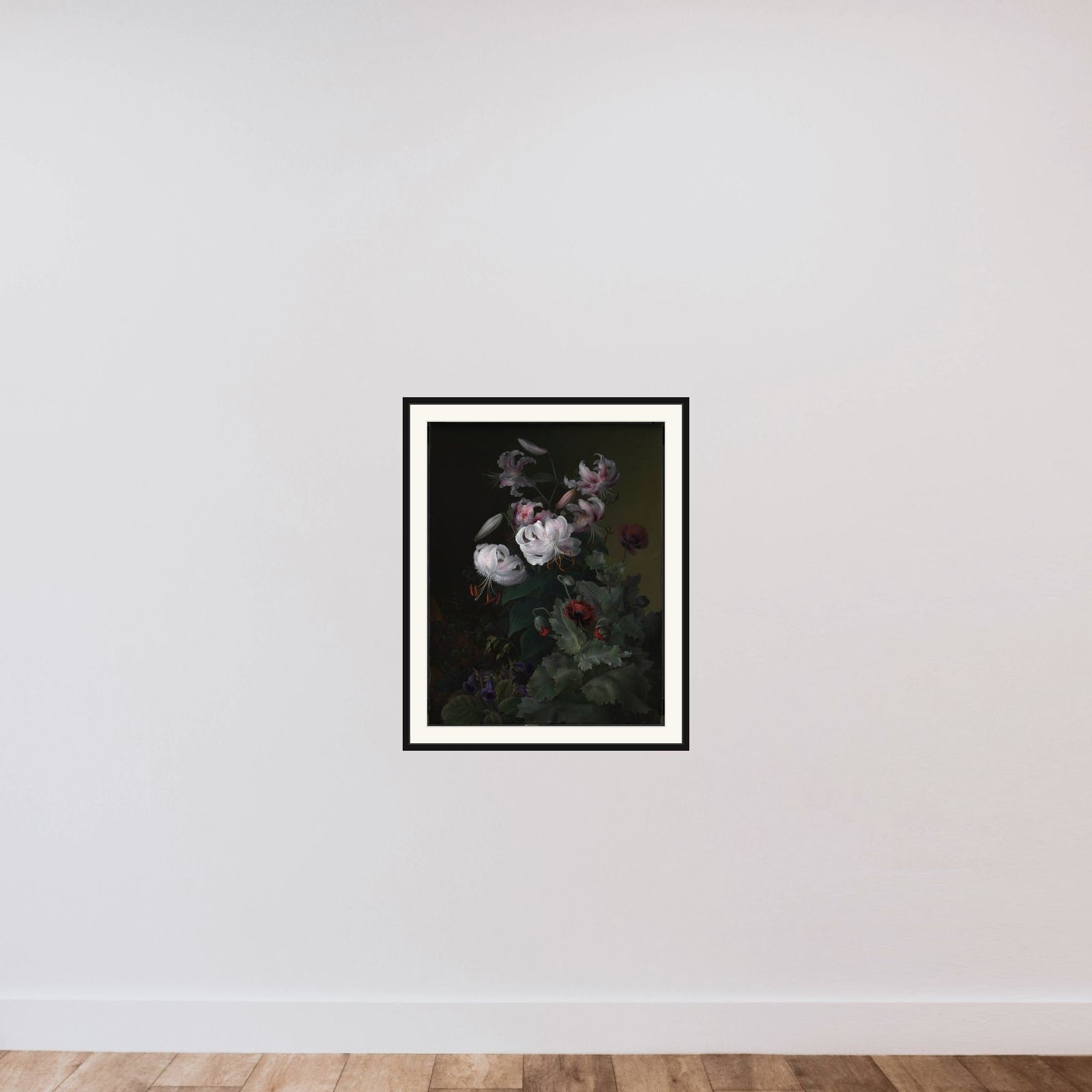 Blomstrende planter framed — shown to scale