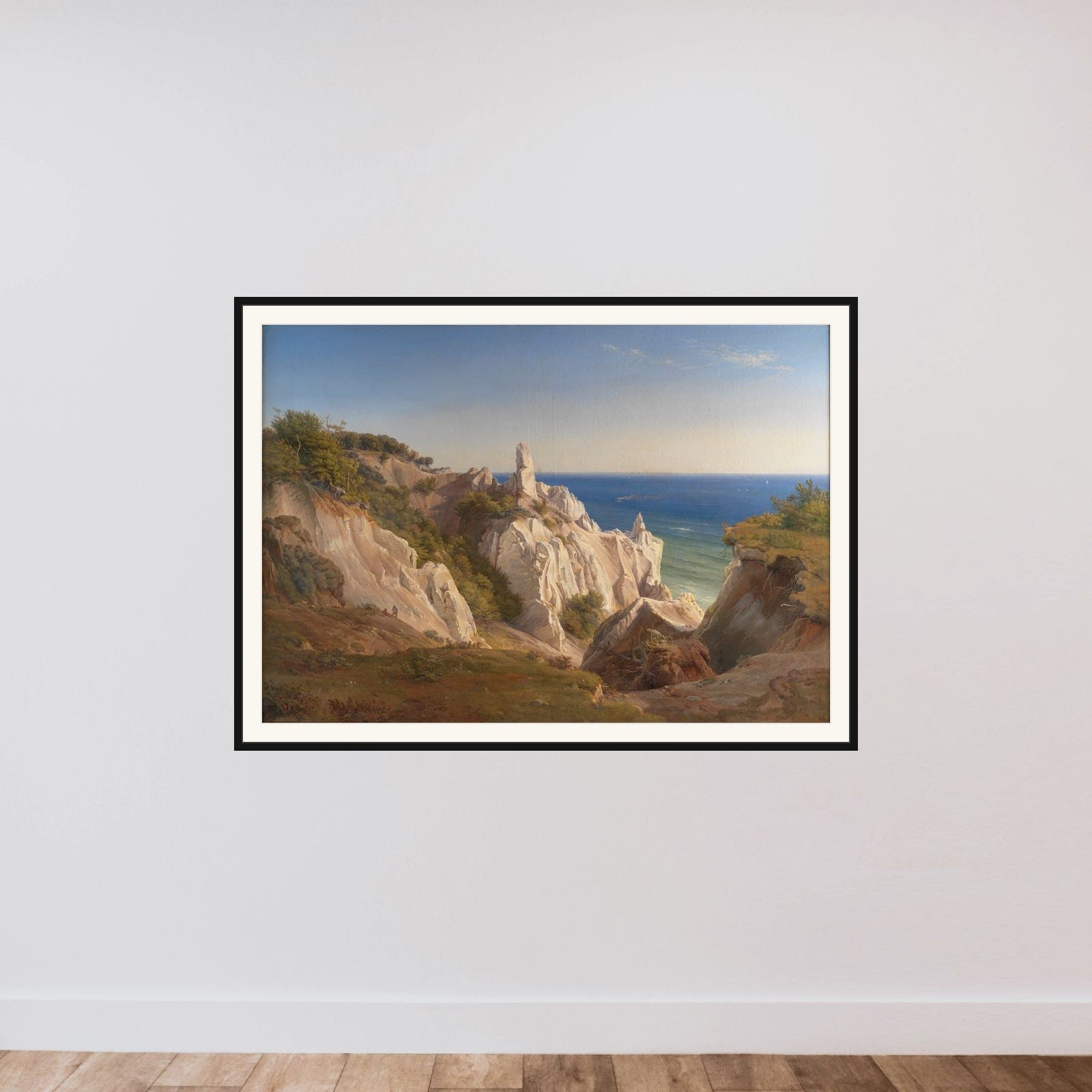 Møns Klint framed — shown to scale