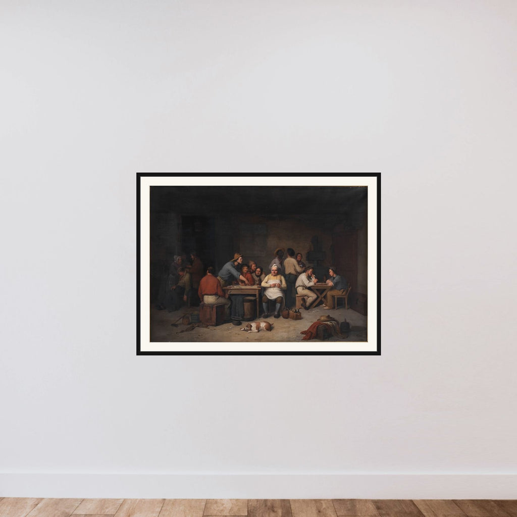 En scene i værtshuset Brokkensbod framed — shown to scale
