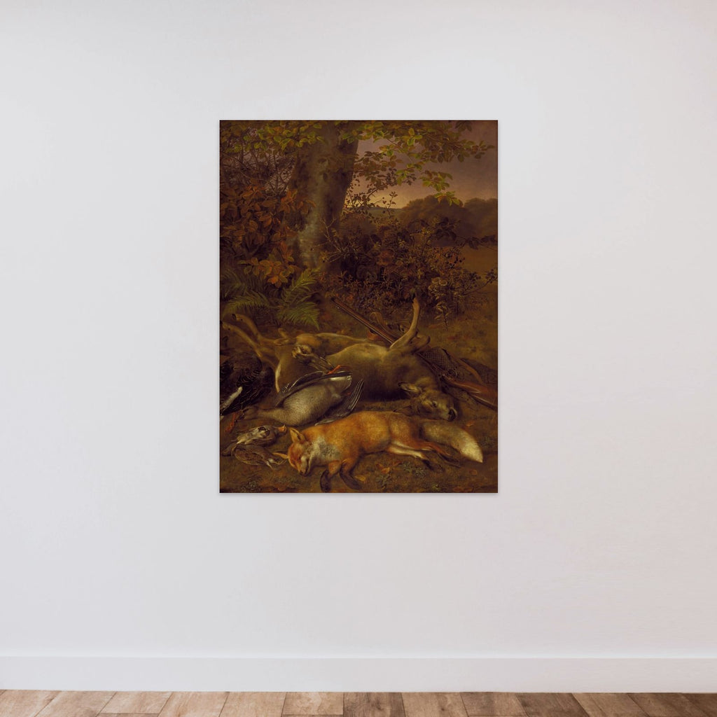 Skudt vildt unframed — shown to scale