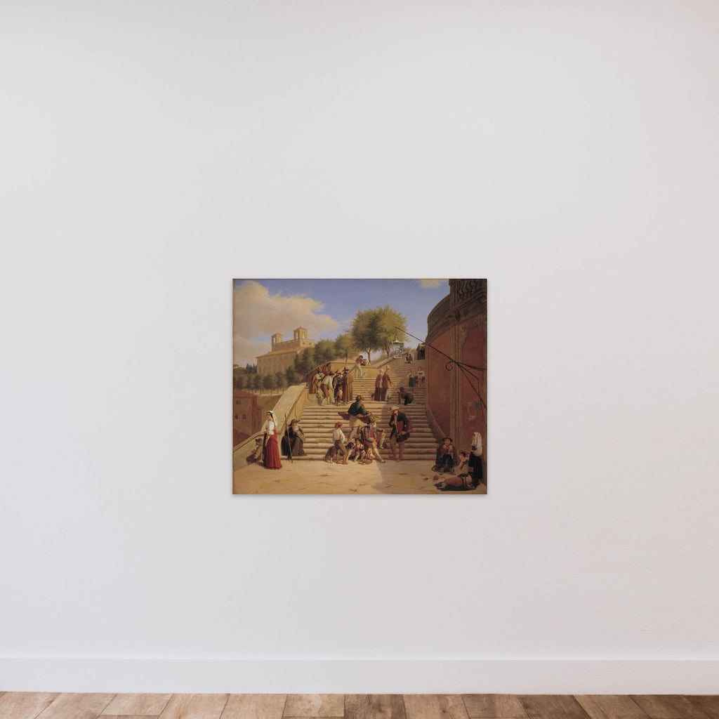 Det øverste parti af Den spanske Trappe i Rom unframed — shown to scale