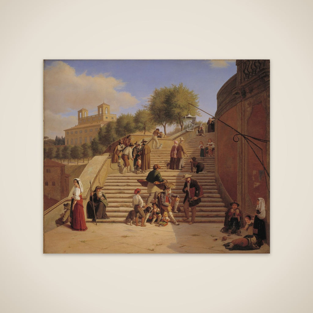 Det øverste parti af Den spanske Trappe i Rom unframed print