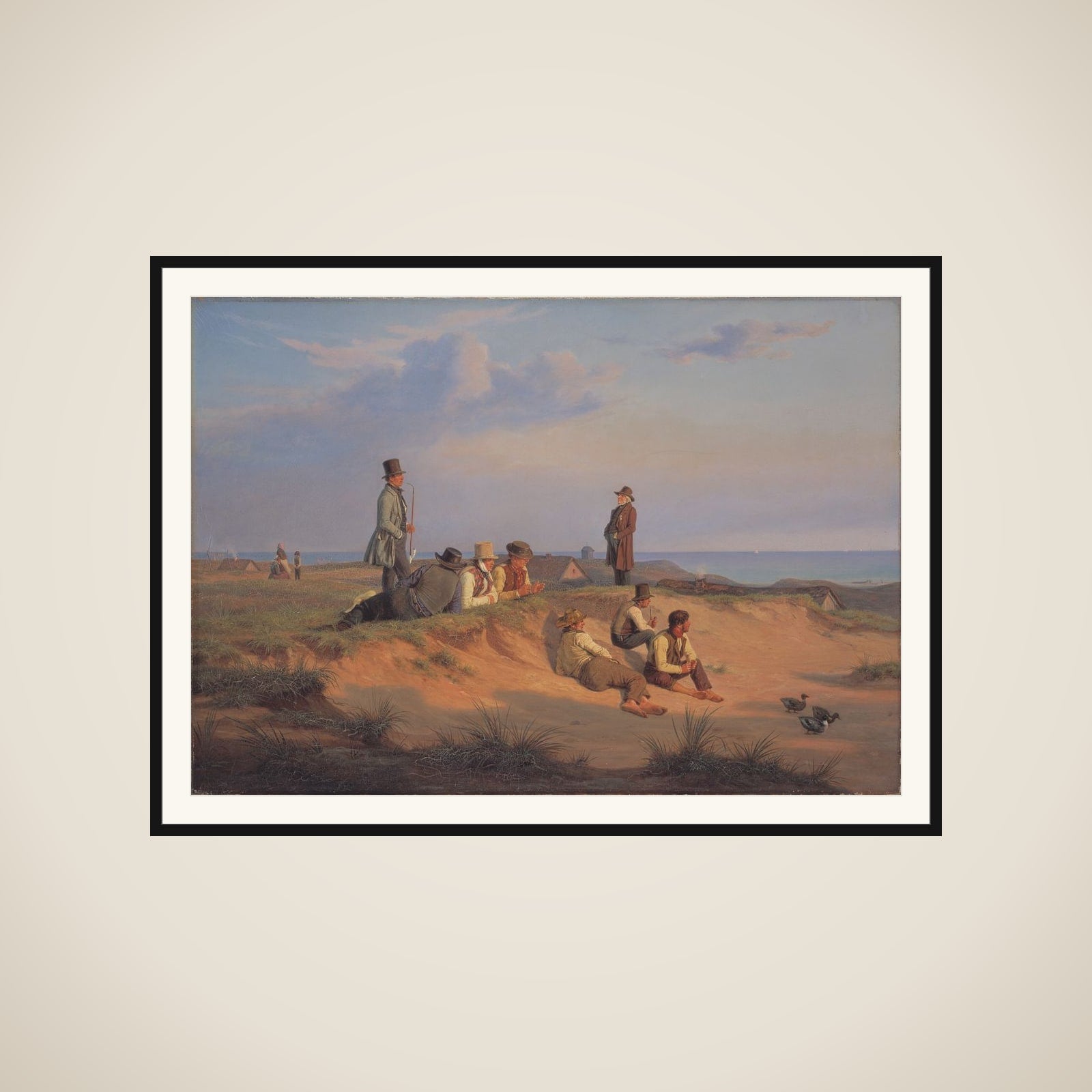 Mænd af Skagen en sommeraften i godt vejr framed