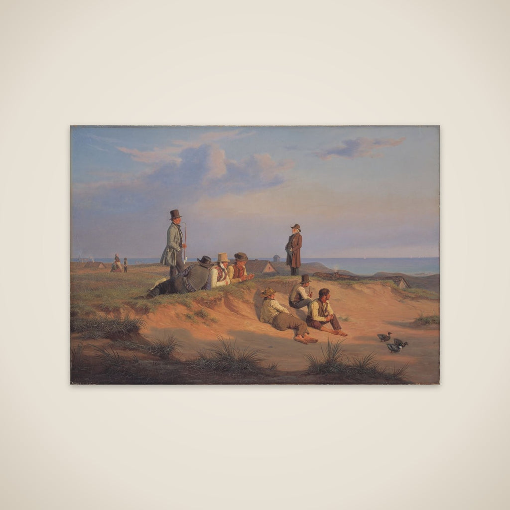 Mænd af Skagen en sommeraften i godt vejr unframed print