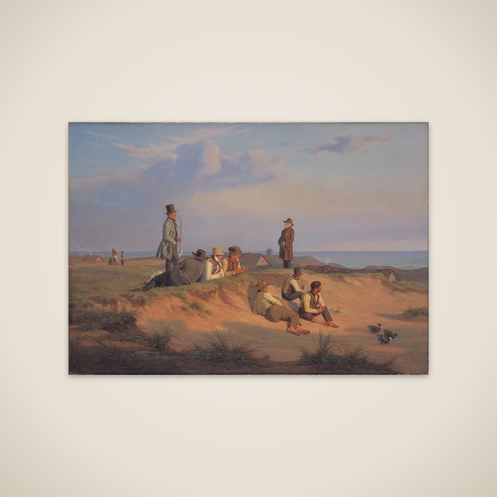 Mænd af Skagen en sommeraften i godt vejr unframed print