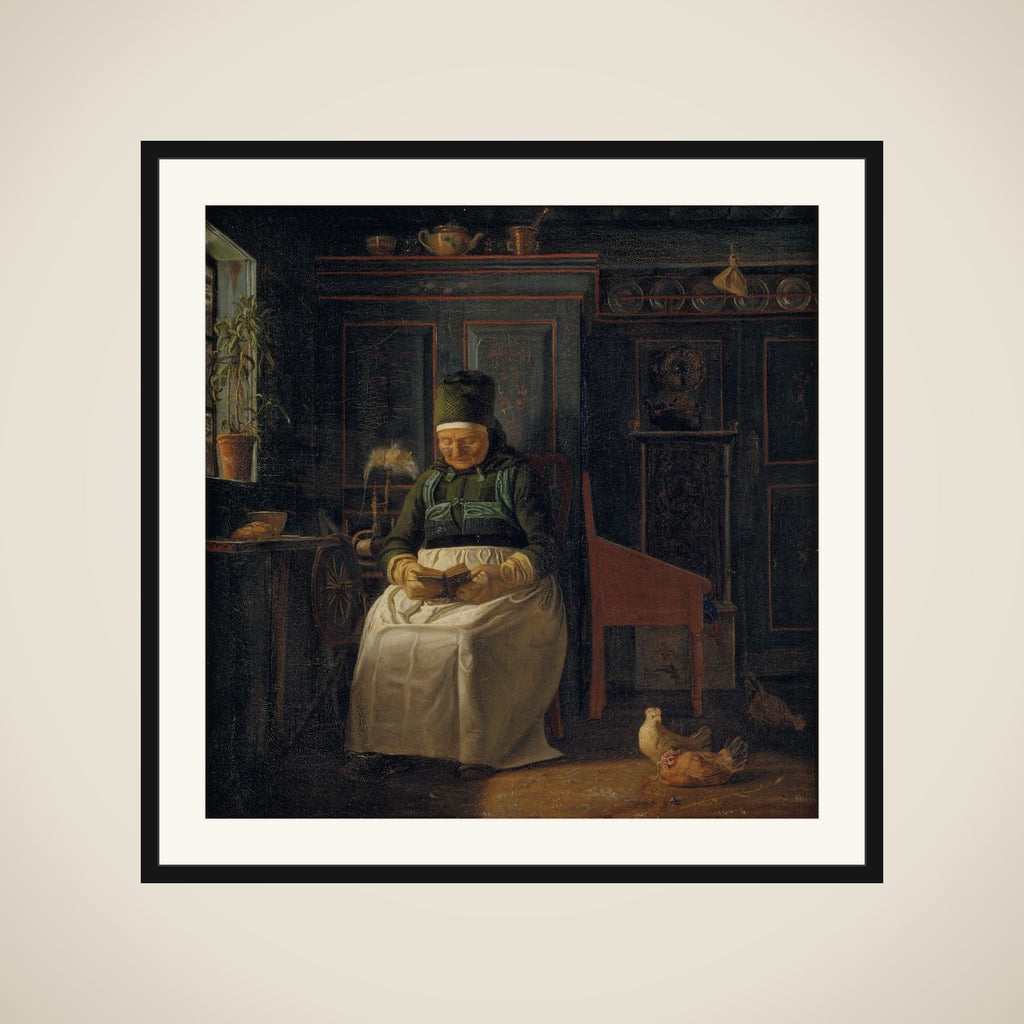 Julemorgen hos en bondekone framed