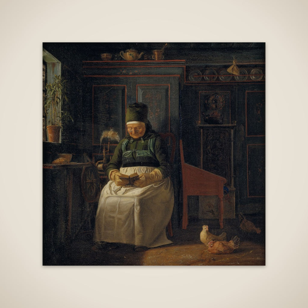 Julemorgen hos en bondekone unframed print