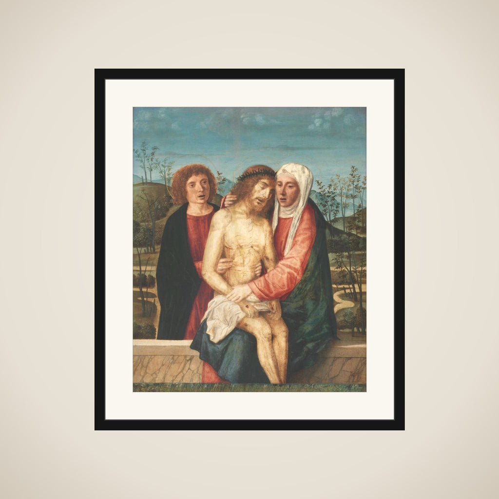 Pietà. Den døde Kristus med Jomfru Maria og Johannes Evangelisten framed