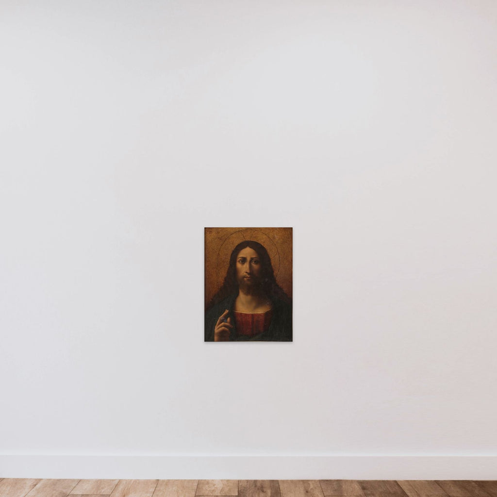 Et Kristushoved unframed — shown to scale