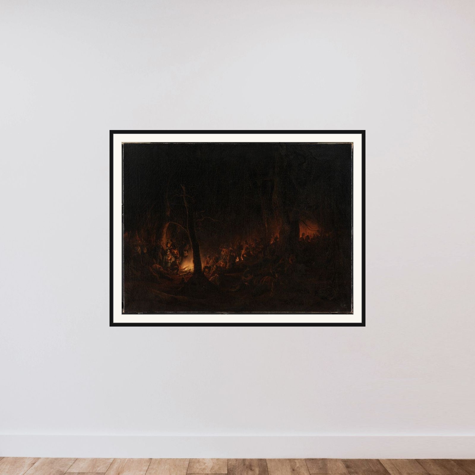 Bivuak efter affæren ved Slesvig natten mellem den 23. og 24. april 1848 framed — shown to scale