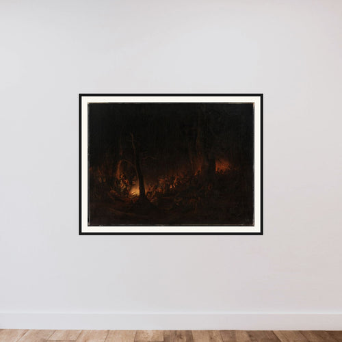 Bivuak efter affæren ved Slesvig natten mellem den 23. og 24. april 1848 framed — shown to scale