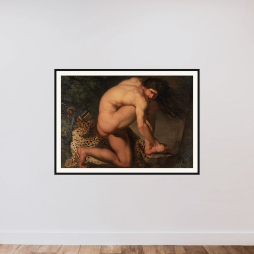 Den sårede Filoktet framed — shown to scale