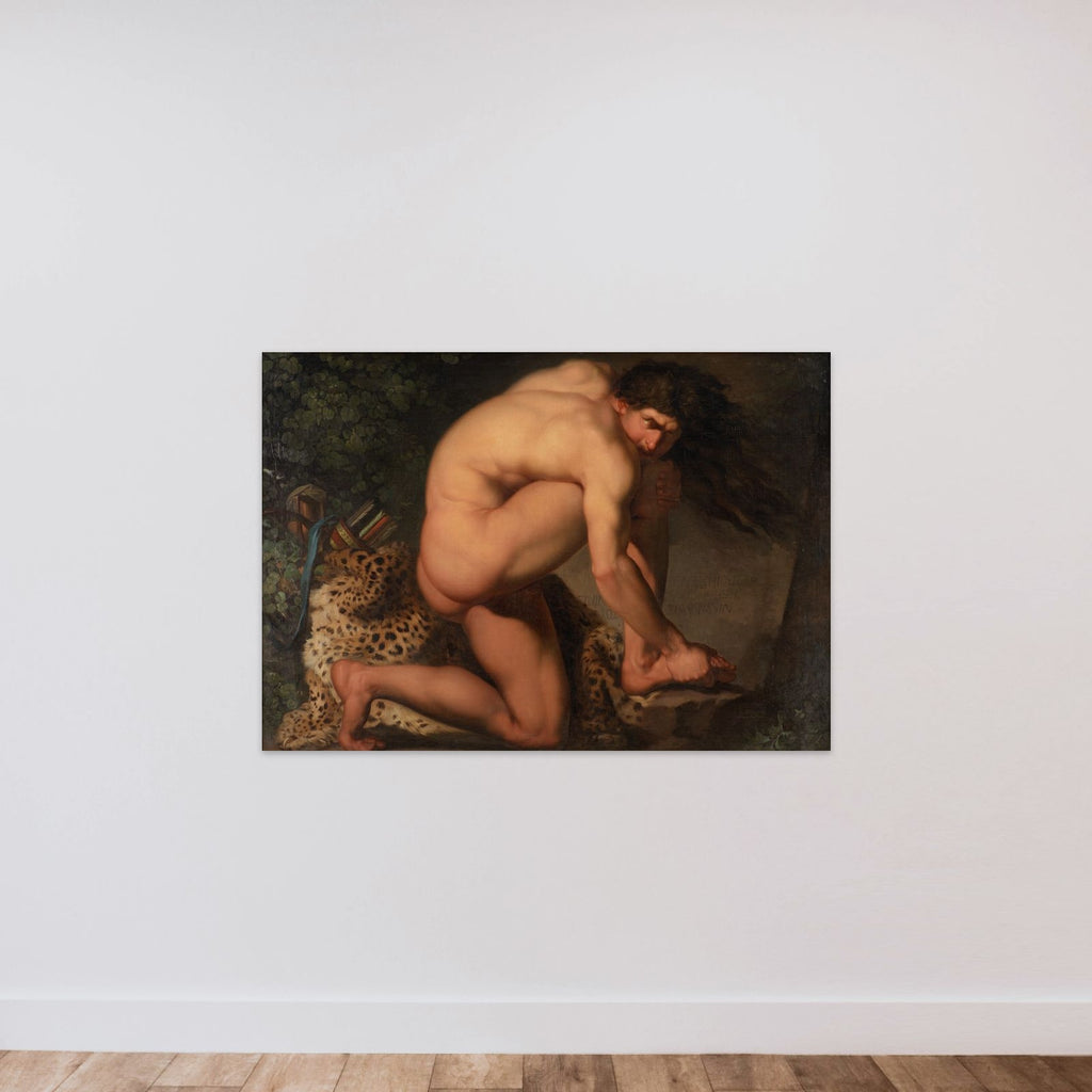 Den sårede Filoktet unframed — shown to scale