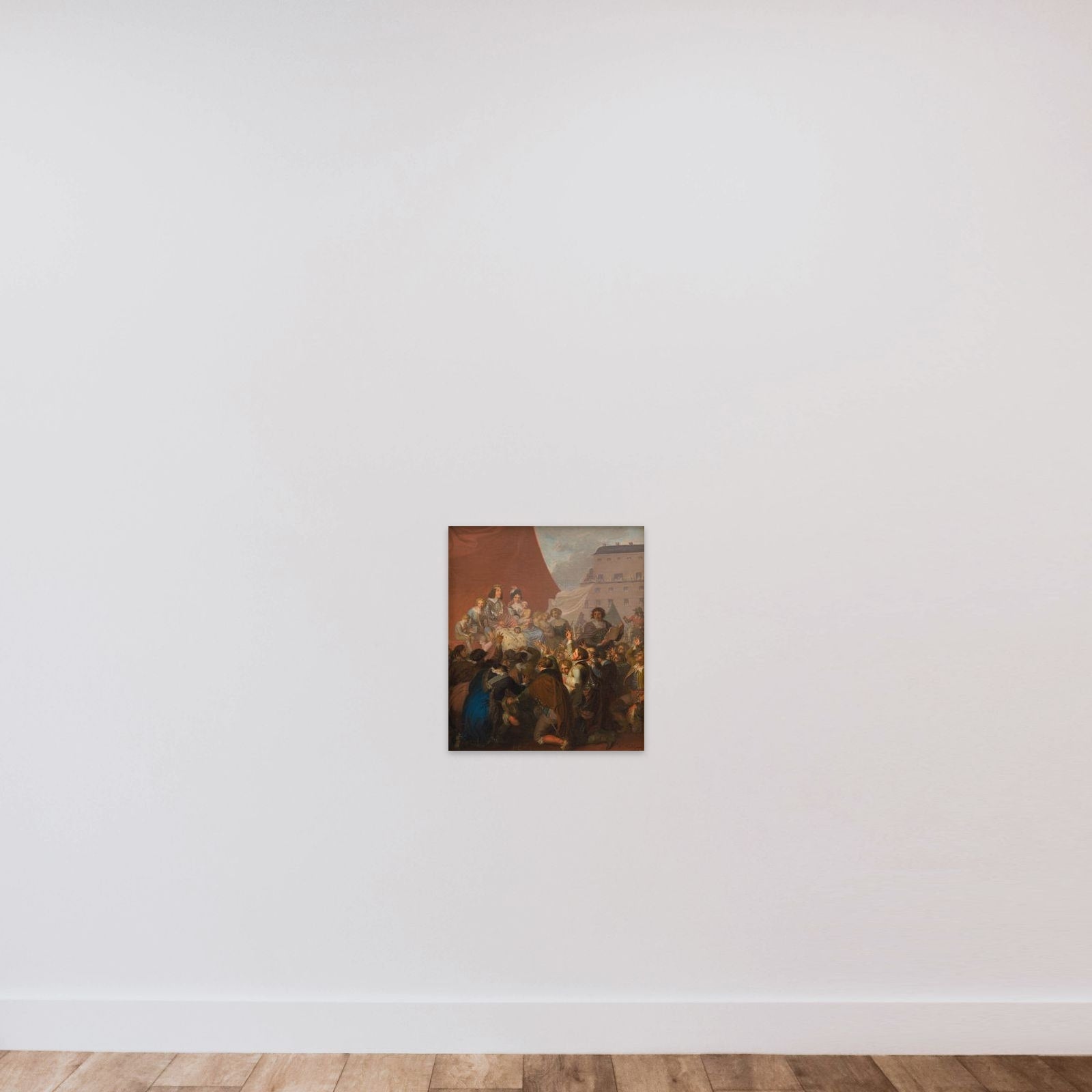 Arvehyldningen i 1660 unframed — shown to scale