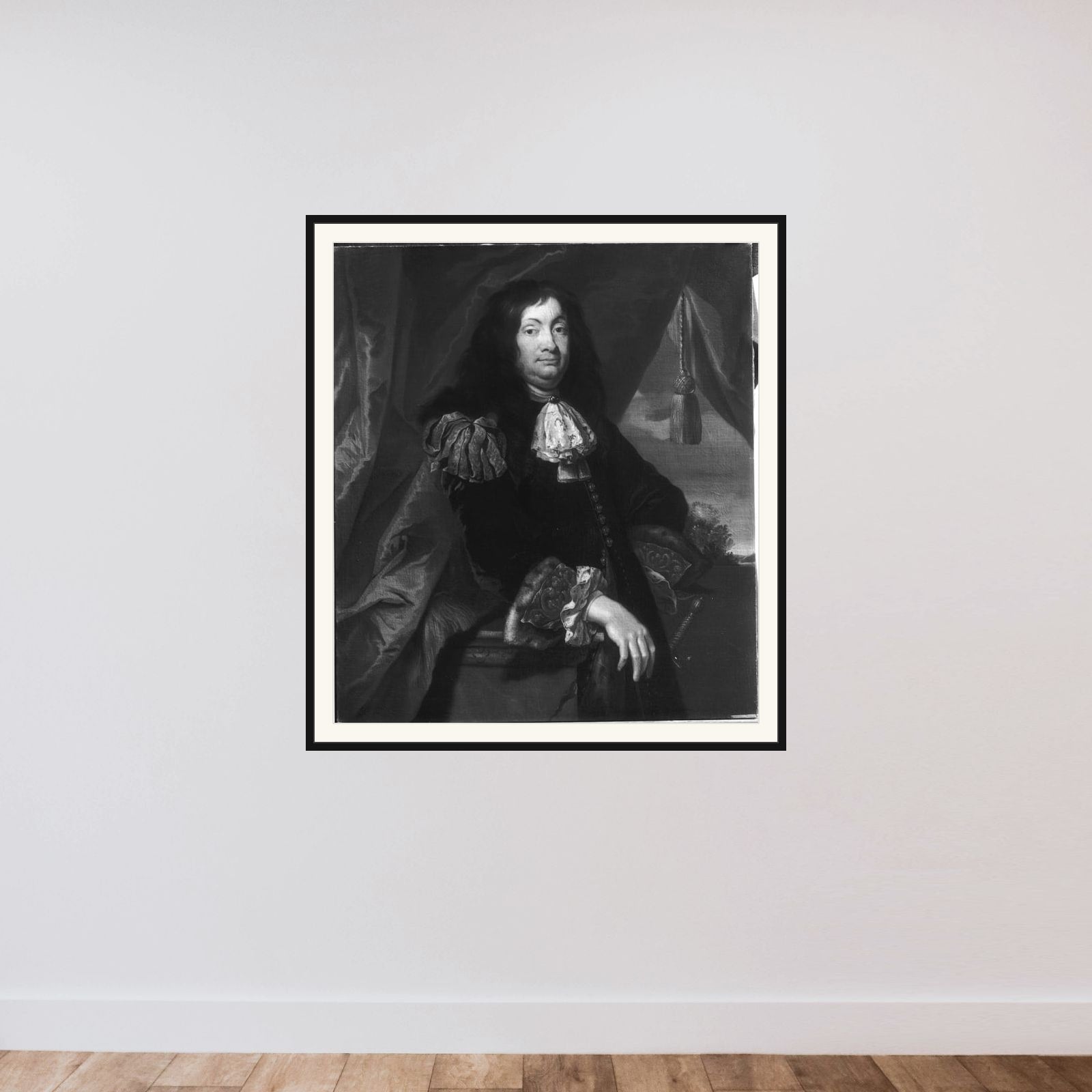 Den flamske maler Anthoni Schoonjans framed — shown to scale