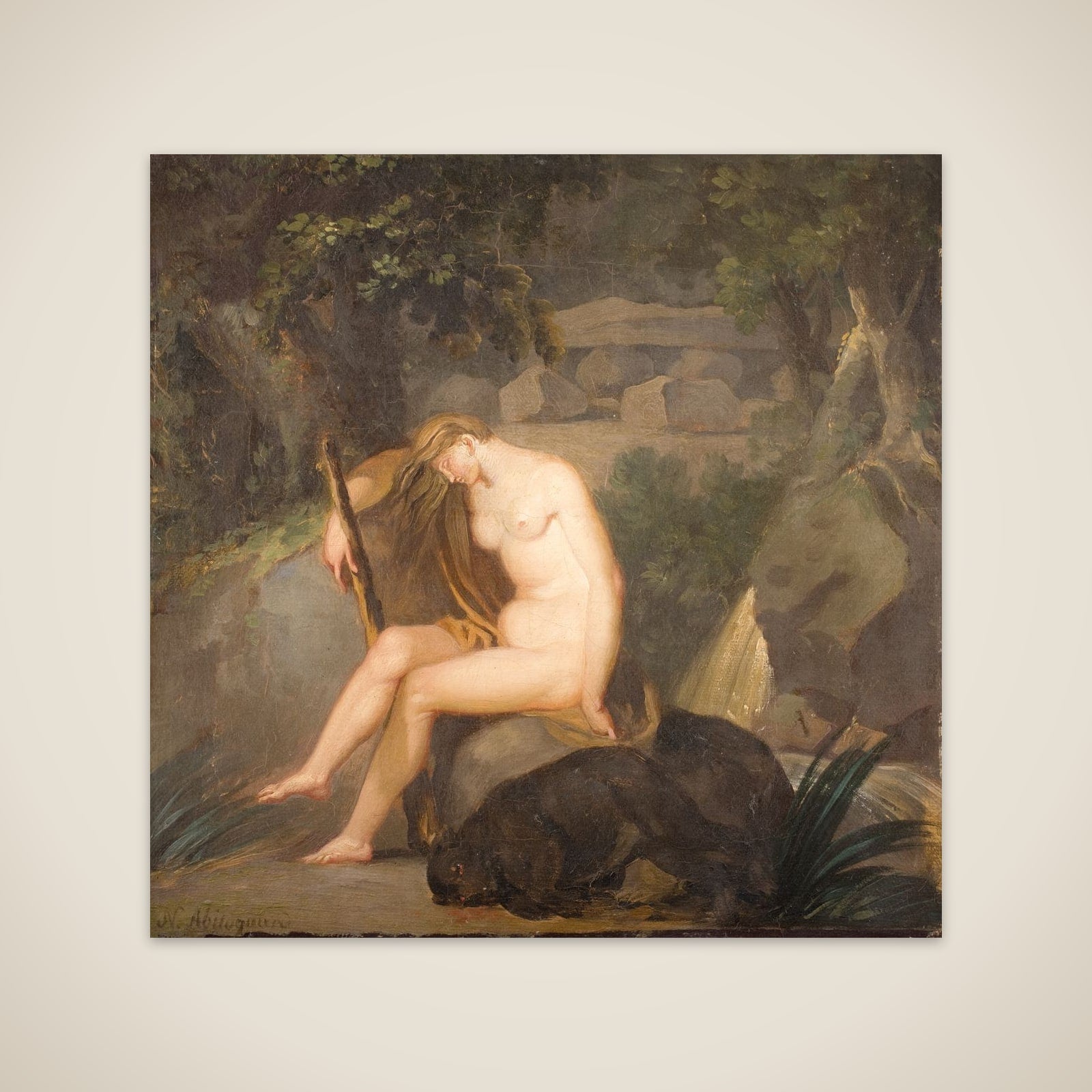 Den vilde og rå naturtilstand. Allegori på en af fire hovedepoker i Europas kulturhistorie unframed print