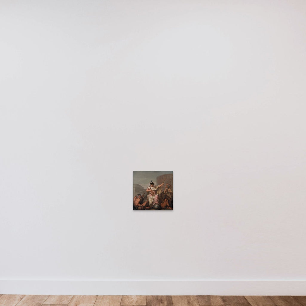 Roma behersker de øvrige verdensdele. Allegori på en af fire hovedepoker i Europas kulturhistorie unframed — shown to scale