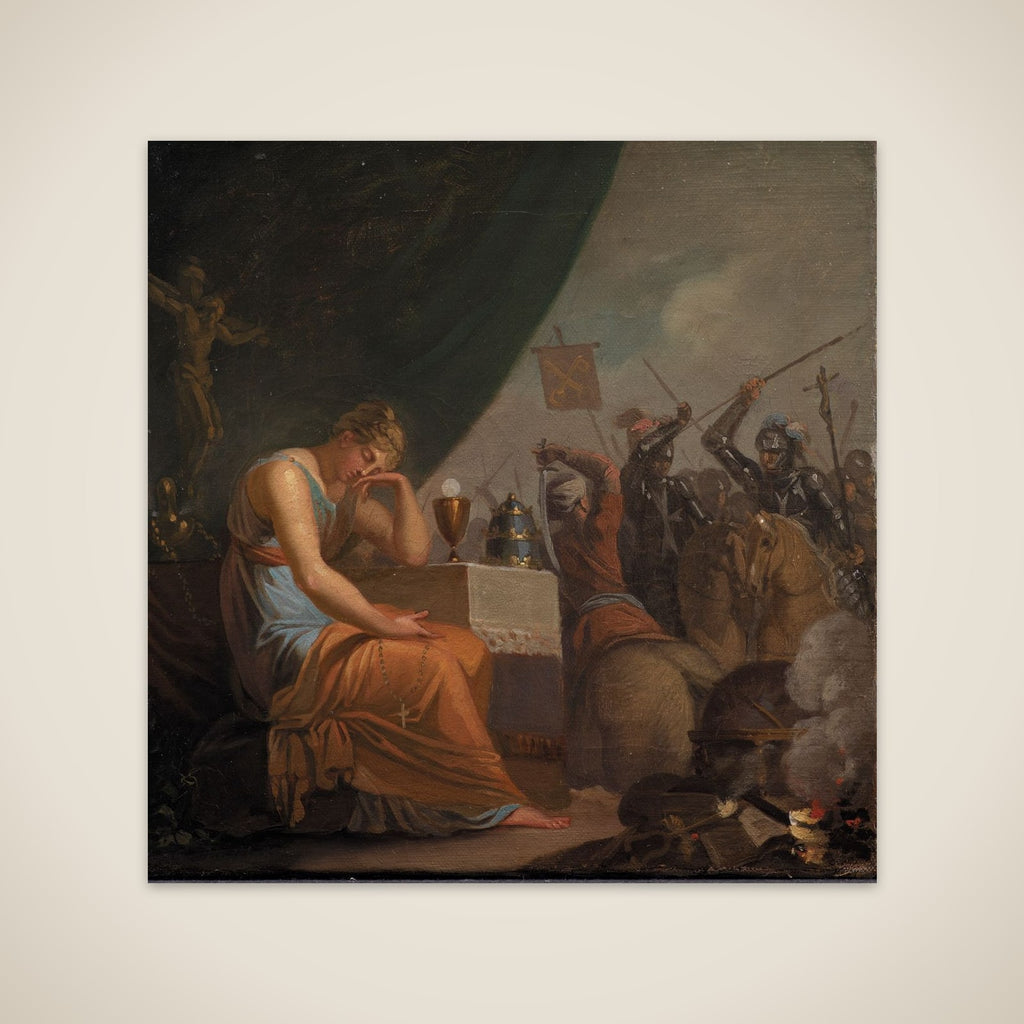 Hierarkiet på sit højeste i korstogenes periode. Allegori på en af fire hovedepoker i Europas kulturhistorie unframed print