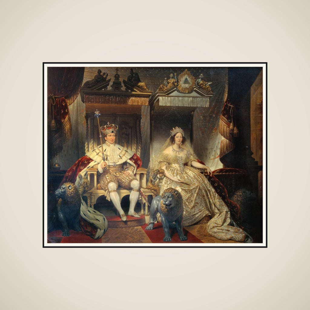 Christian VIII (1786-1848) og Caroline Amalie (1796-1881) i salvingsdragt framed