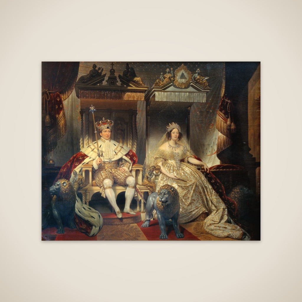 Christian VIII (1786-1848) og Caroline Amalie (1796-1881) i salvingsdragt unframed print