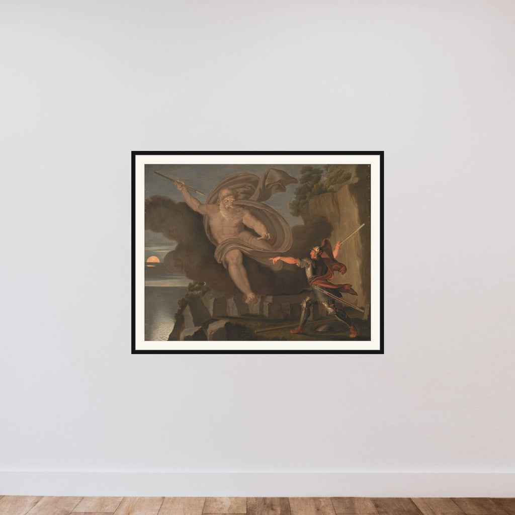 Fingals kamp med Lodas ånd framed — shown to scale