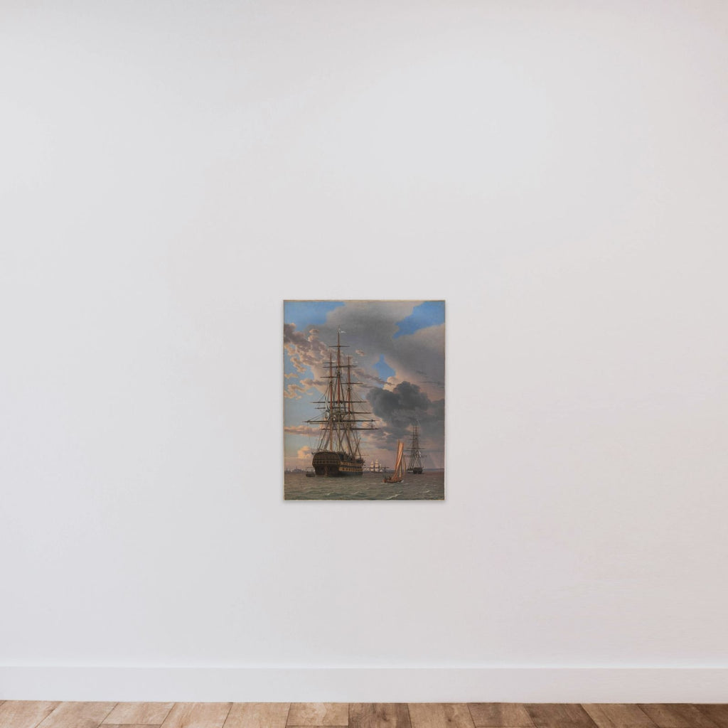 Det russiske linjeskib "Asow" og en fregat til ankers på Helsingørs red unframed — shown to scale