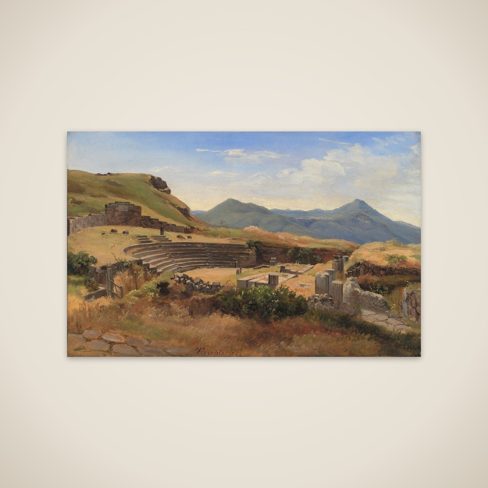 Ruinerne af det antikke teater ved Tusculum unframed print