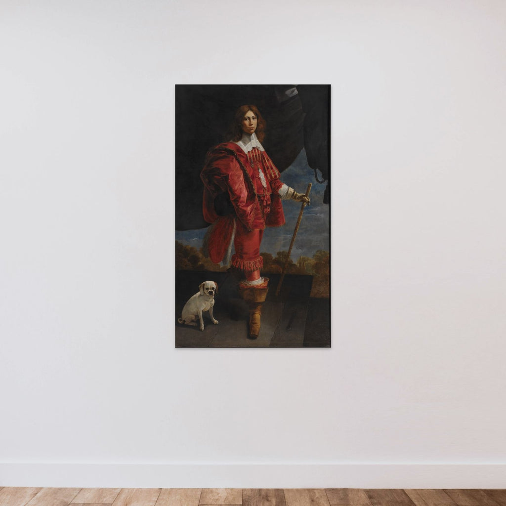 Ulrik Christian Gyldenløve unframed — shown to scale