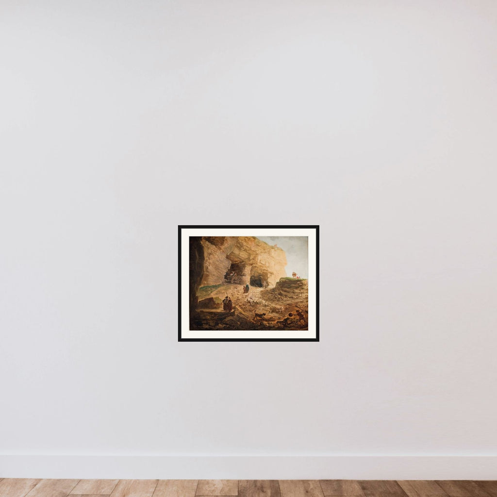 Stenbrud med en fårehjord framed — shown to scale
