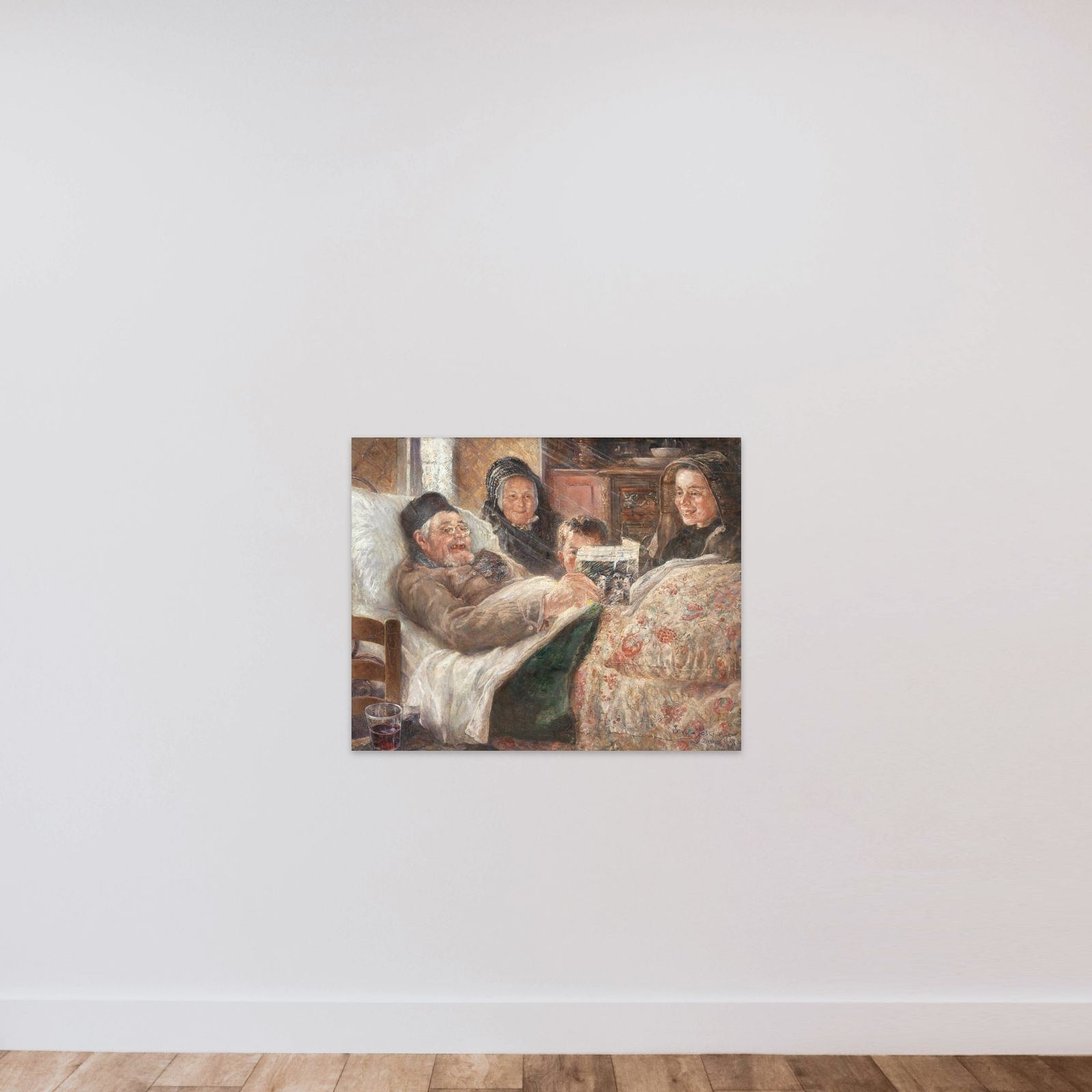 Livsglæden unframed — shown to scale