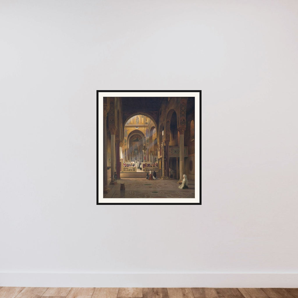 Det indre af Capella Palatina i Palermo framed — shown to scale