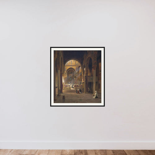 Det indre af Capella Palatina i Palermo framed — shown to scale