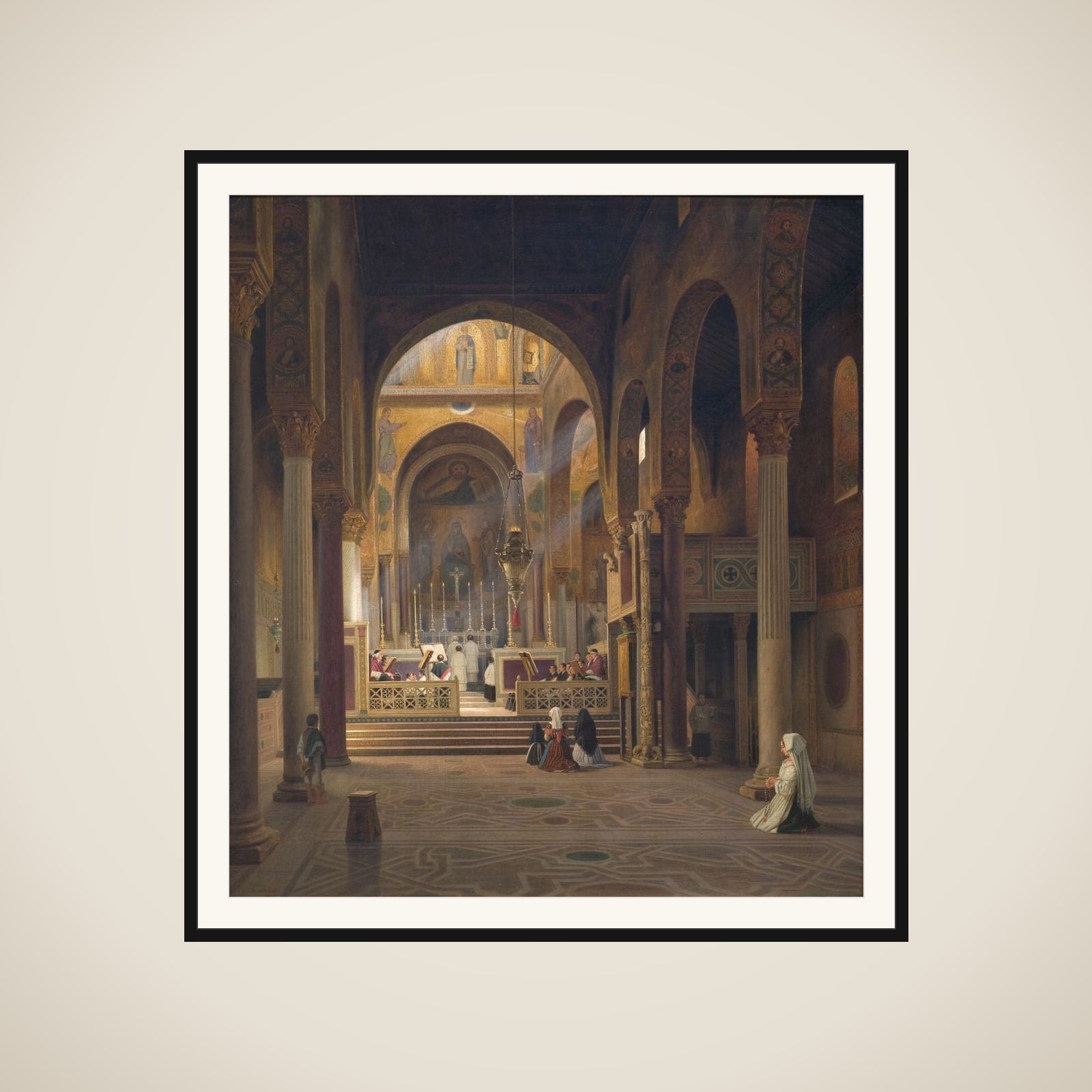 Det indre af Capella Palatina i Palermo framed