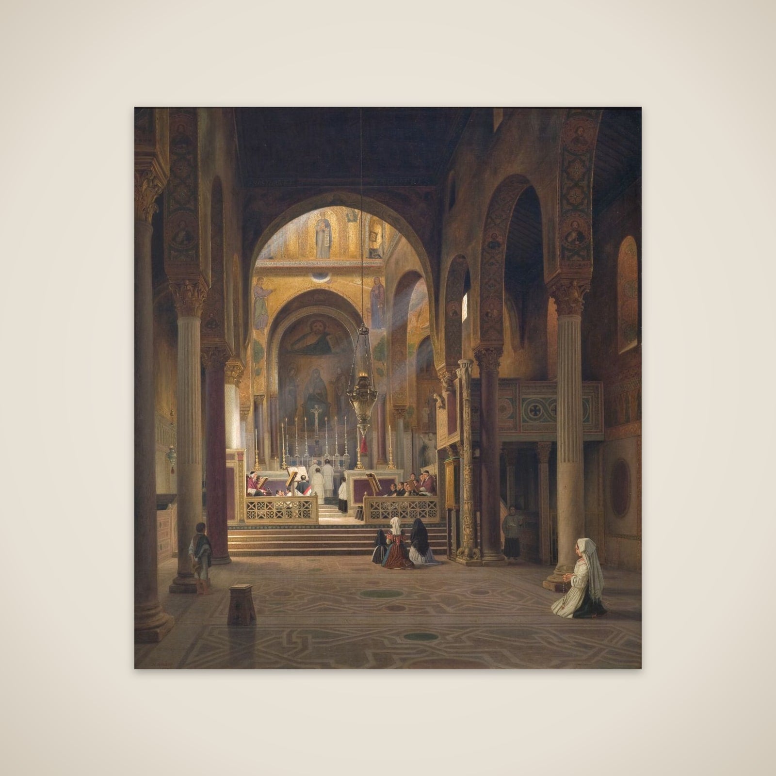 Det indre af Capella Palatina i Palermo unframed print