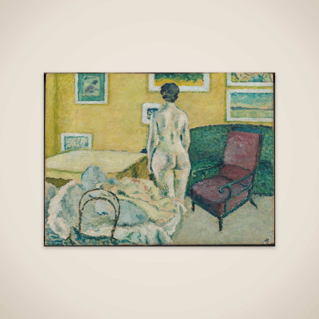 Modelfigur i interiør unframed print